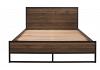 4ft6 Double Housten Walnut Wood Effect and Black Metal Bed Frame 5